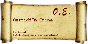 Osztián Erina névjegykártya